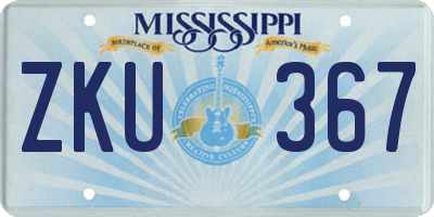 MS license plate ZKU367