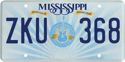 MS license plate ZKU368