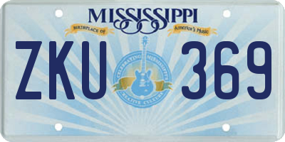 MS license plate ZKU369