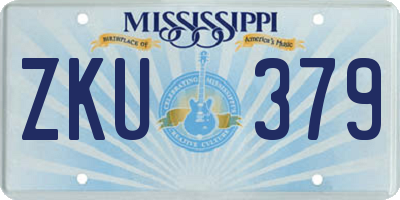 MS license plate ZKU379