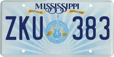 MS license plate ZKU383