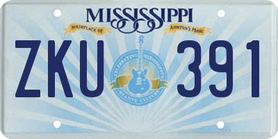MS license plate ZKU391