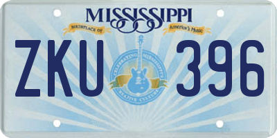 MS license plate ZKU396