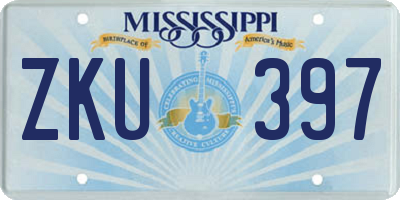 MS license plate ZKU397
