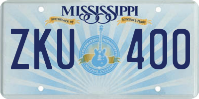 MS license plate ZKU400