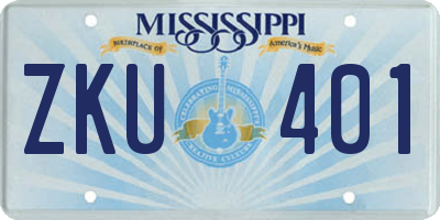 MS license plate ZKU401