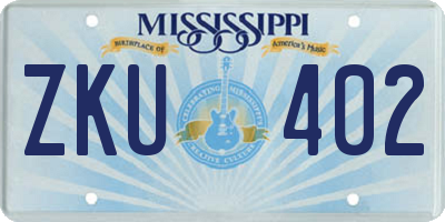 MS license plate ZKU402
