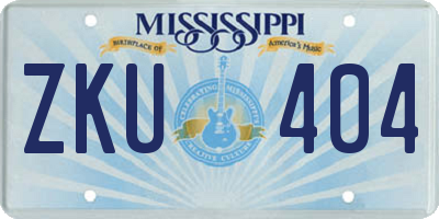 MS license plate ZKU404