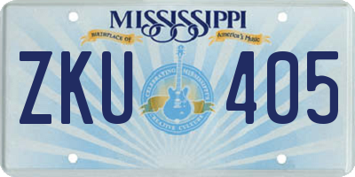 MS license plate ZKU405