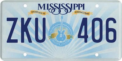 MS license plate ZKU406