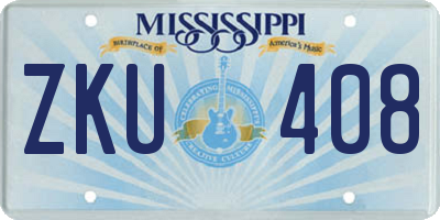 MS license plate ZKU408
