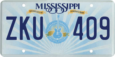 MS license plate ZKU409