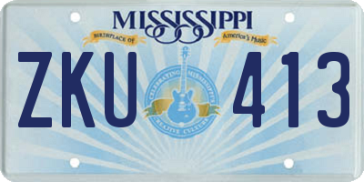 MS license plate ZKU413