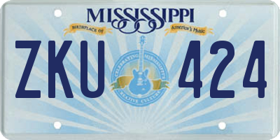 MS license plate ZKU424