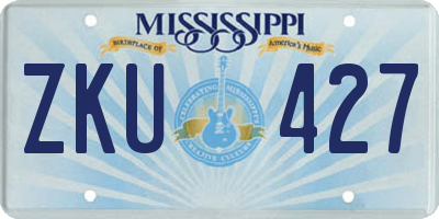 MS license plate ZKU427