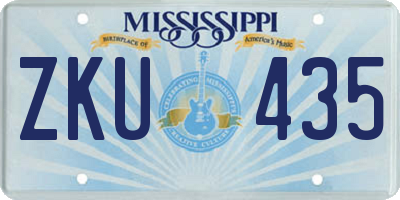 MS license plate ZKU435