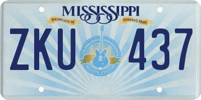 MS license plate ZKU437