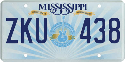 MS license plate ZKU438