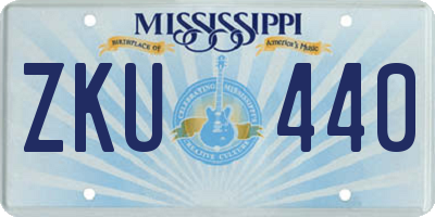 MS license plate ZKU440