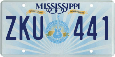 MS license plate ZKU441