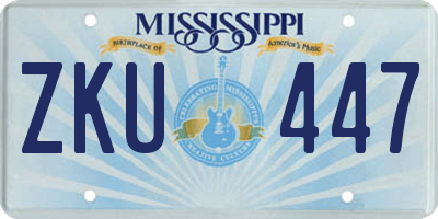 MS license plate ZKU447
