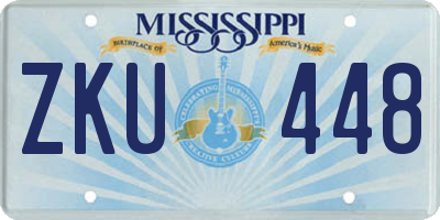 MS license plate ZKU448