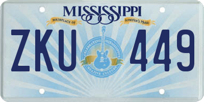 MS license plate ZKU449