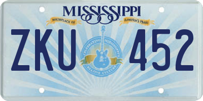 MS license plate ZKU452