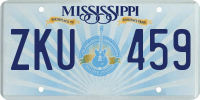 MS license plate ZKU459