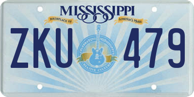 MS license plate ZKU479
