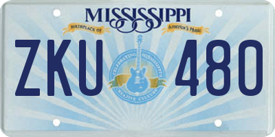 MS license plate ZKU480