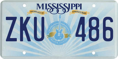 MS license plate ZKU486