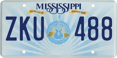 MS license plate ZKU488
