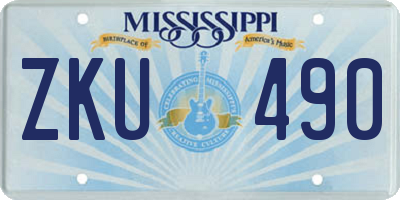 MS license plate ZKU490
