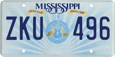 MS license plate ZKU496