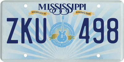 MS license plate ZKU498