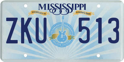 MS license plate ZKU513