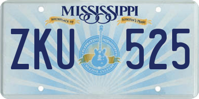 MS license plate ZKU525