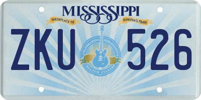 MS license plate ZKU526