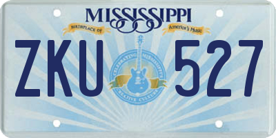 MS license plate ZKU527