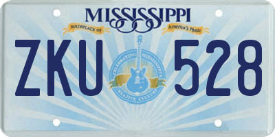 MS license plate ZKU528