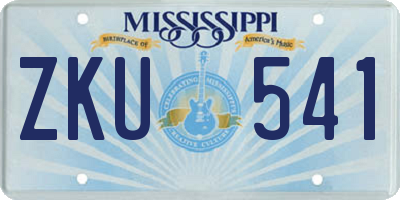 MS license plate ZKU541