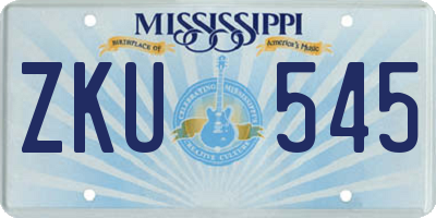 MS license plate ZKU545
