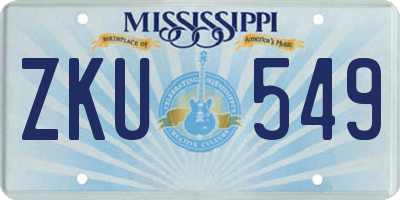 MS license plate ZKU549