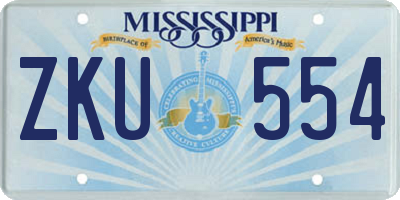 MS license plate ZKU554