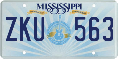 MS license plate ZKU563