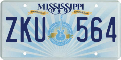 MS license plate ZKU564
