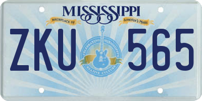 MS license plate ZKU565