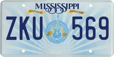 MS license plate ZKU569