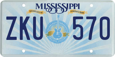 MS license plate ZKU570